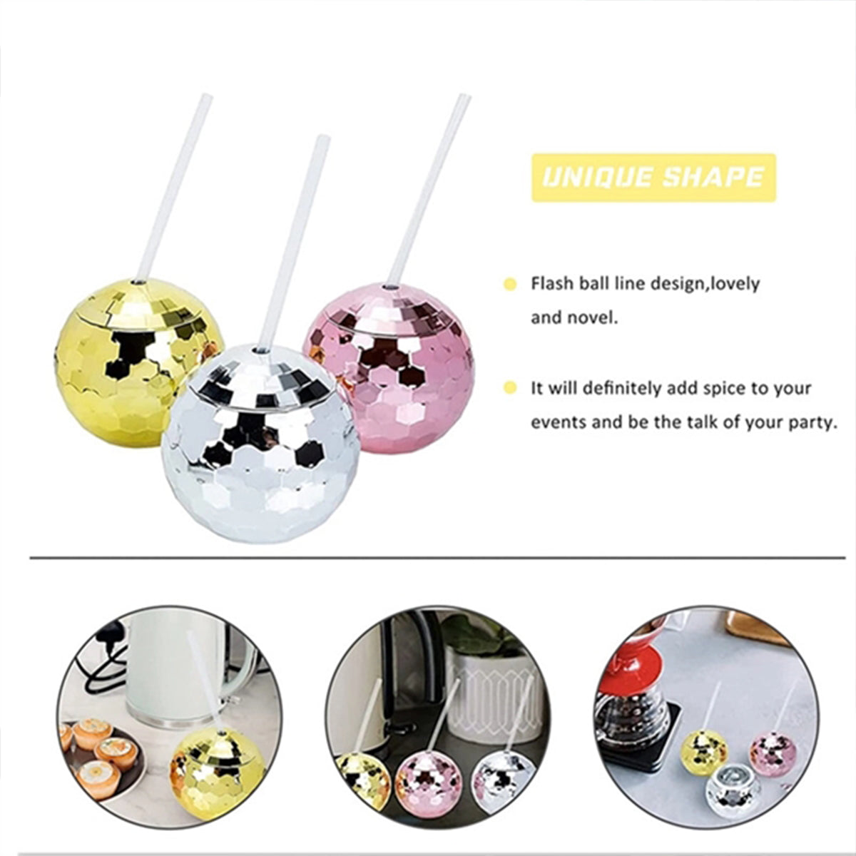 HUPSRC125 Disco Ball Party Cups