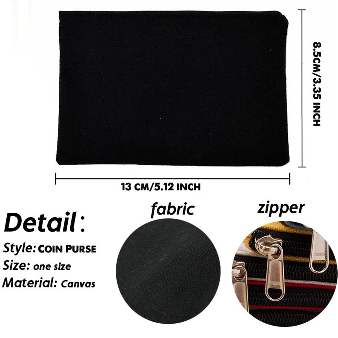 HUPSRC140 Cosmatic Storage Pouch Purse Coin Canvas Zipper Bags