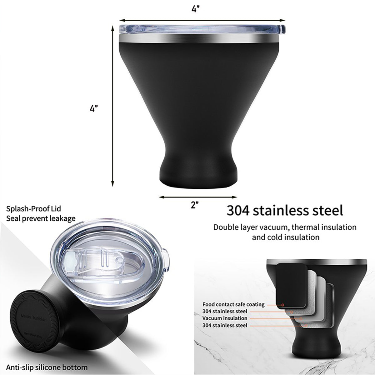 HUPSRC146 10oz Martini Cocktail Tumbler