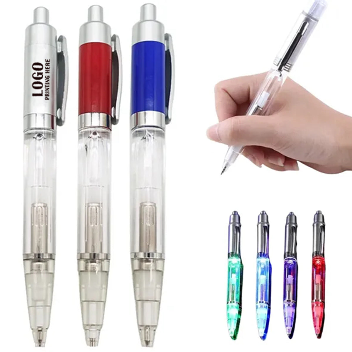 HUPSRC147 2 in 1 Lighted Tip LED Penlight Ballpoint Light Up