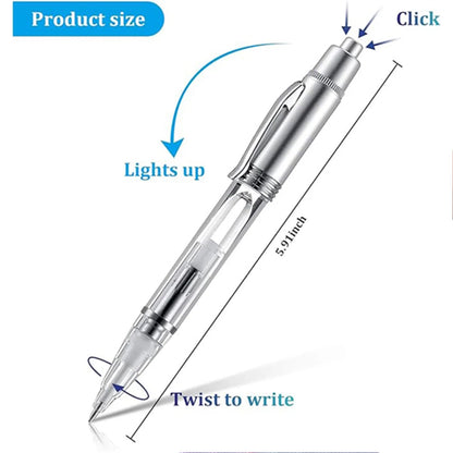 HUPSRC147 2 in 1 Lighted Tip LED Penlight Ballpoint Light Up