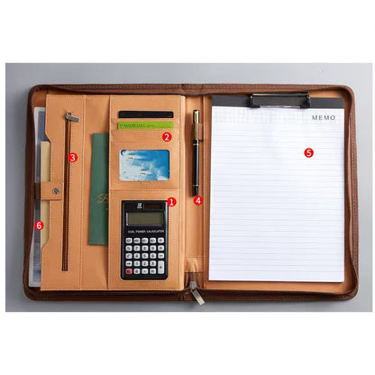 HUPSRC170 Leahter A4 Zippered Portfolio