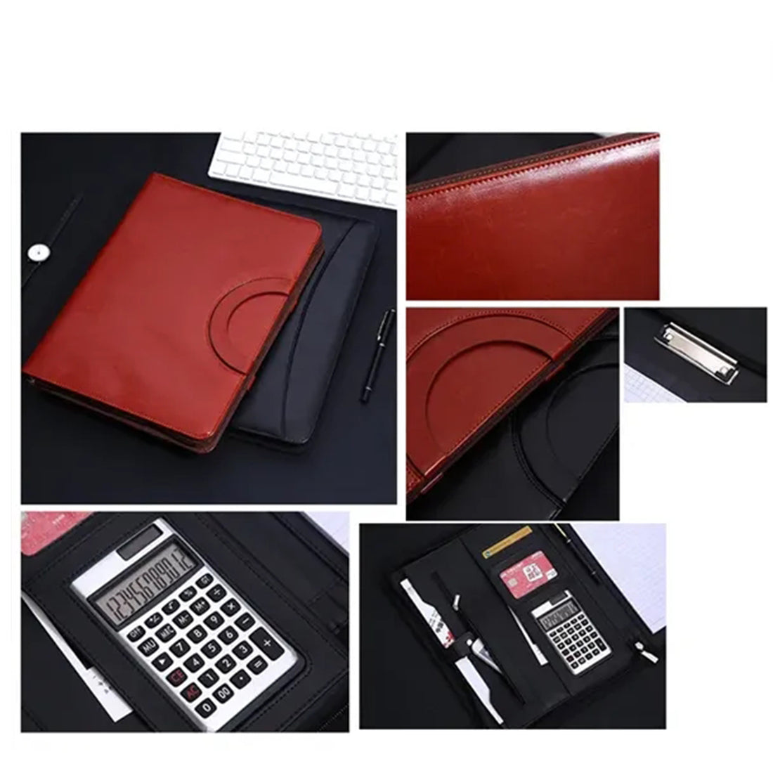 HUPSRC170 Leahter A4 Zippered Portfolio