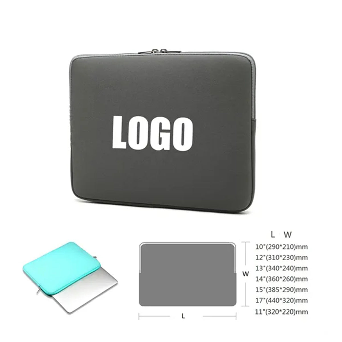 HUPSRC175 13 Inch Foam Shock Resistant Laptop Sleeve Zipper Cover Bag