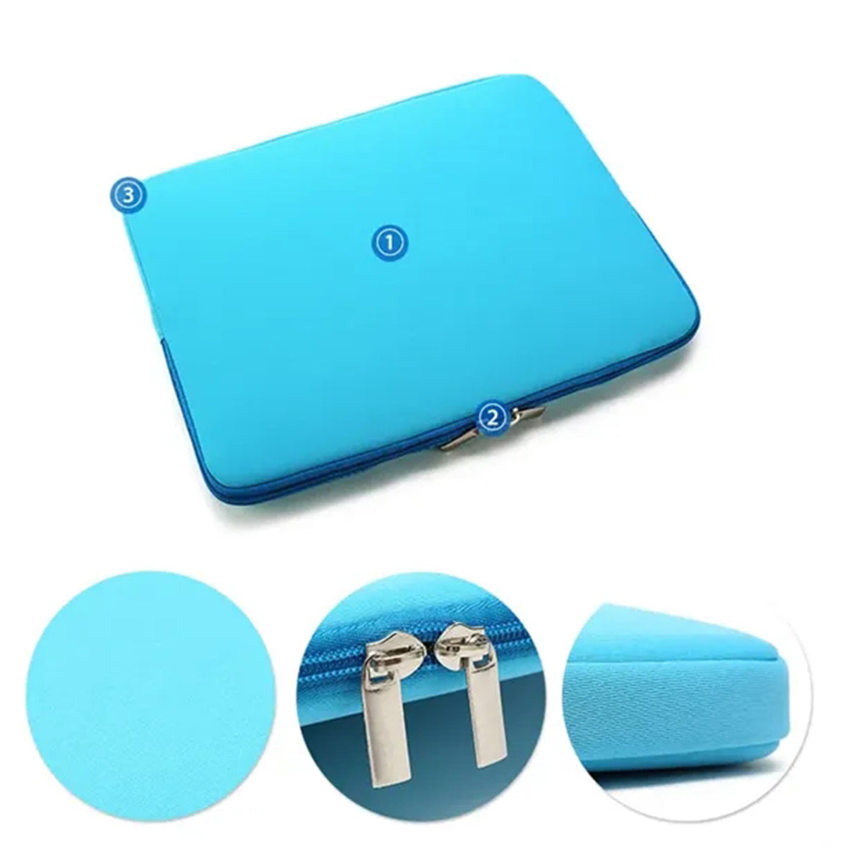 HUPSRC175 13 Inch Foam Shock Resistant Laptop Sleeve Zipper Cover Bag