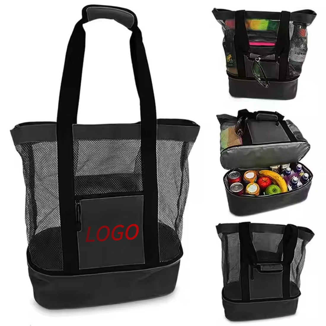 HUPSSX36 Mesh And Insulated Beach Bag