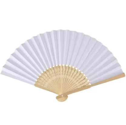 HUPSSY39 Folding Hand Fan With Bamboo Rib