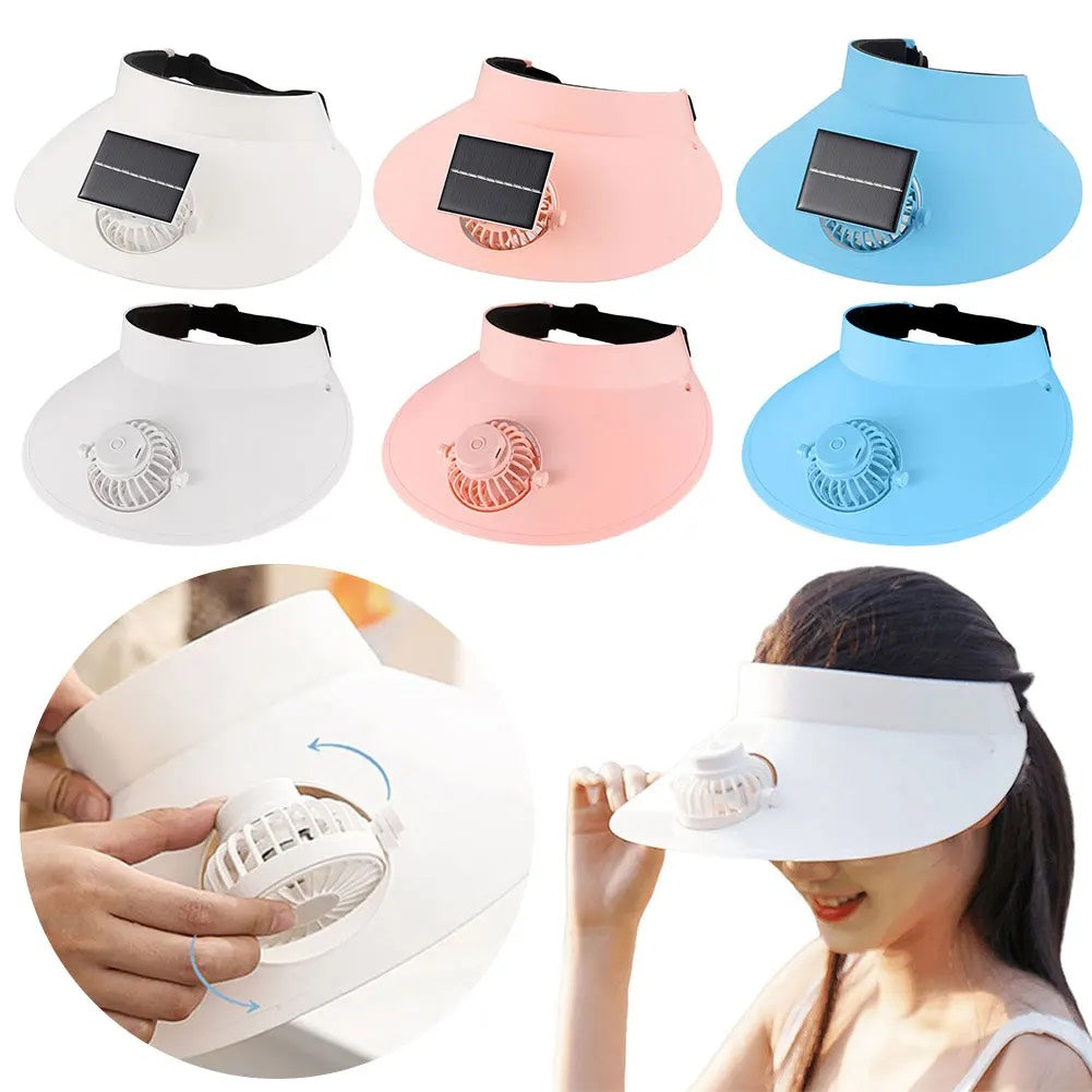 HUPSSY83 Sun Visor With Solar Fan