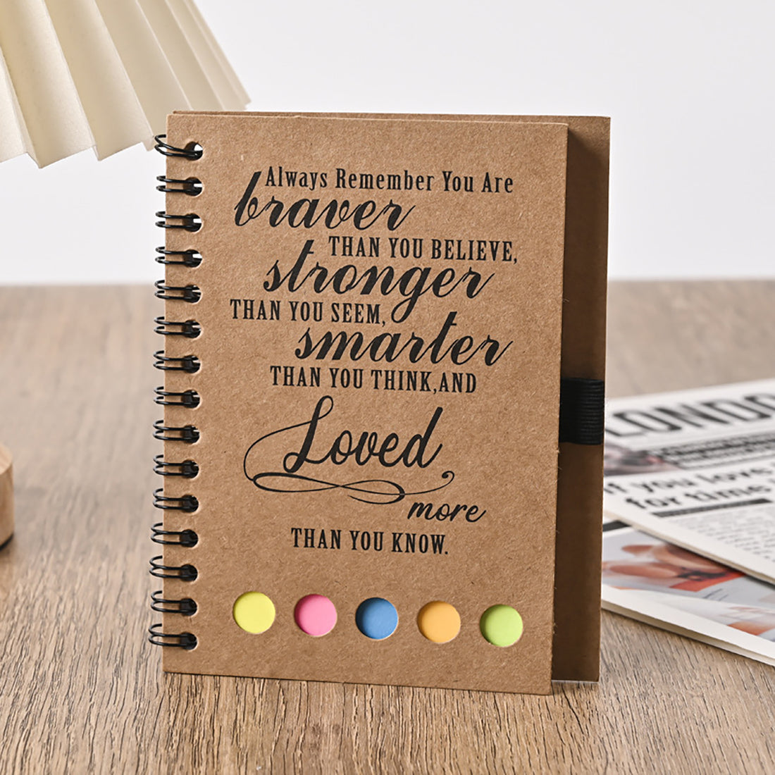 HUPSTL015 Kraft Paper Sticky Notebook With Pen
