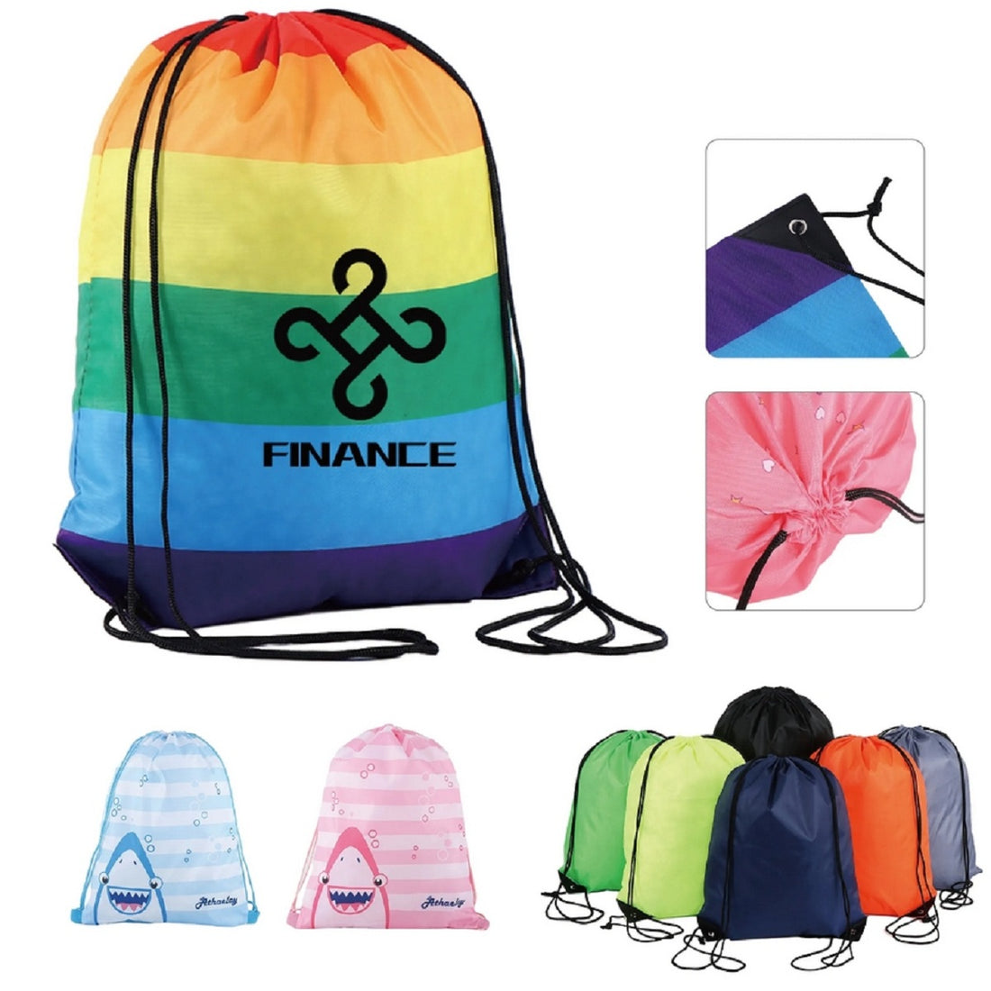 HUPSTL022 Pride Rainbow Drawstring Backpack