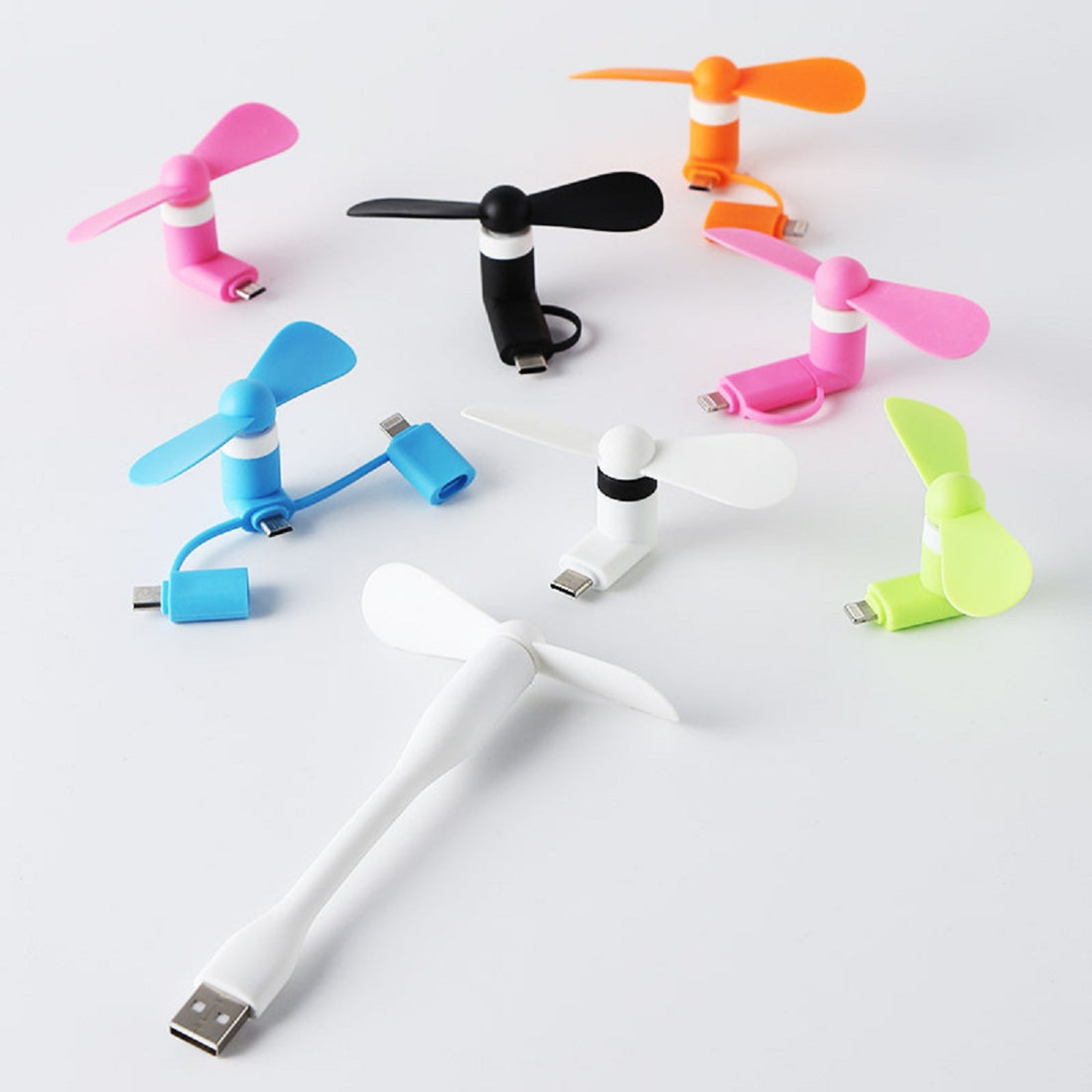HUPSTL024 USB Cellphone Fan with Two Adapters