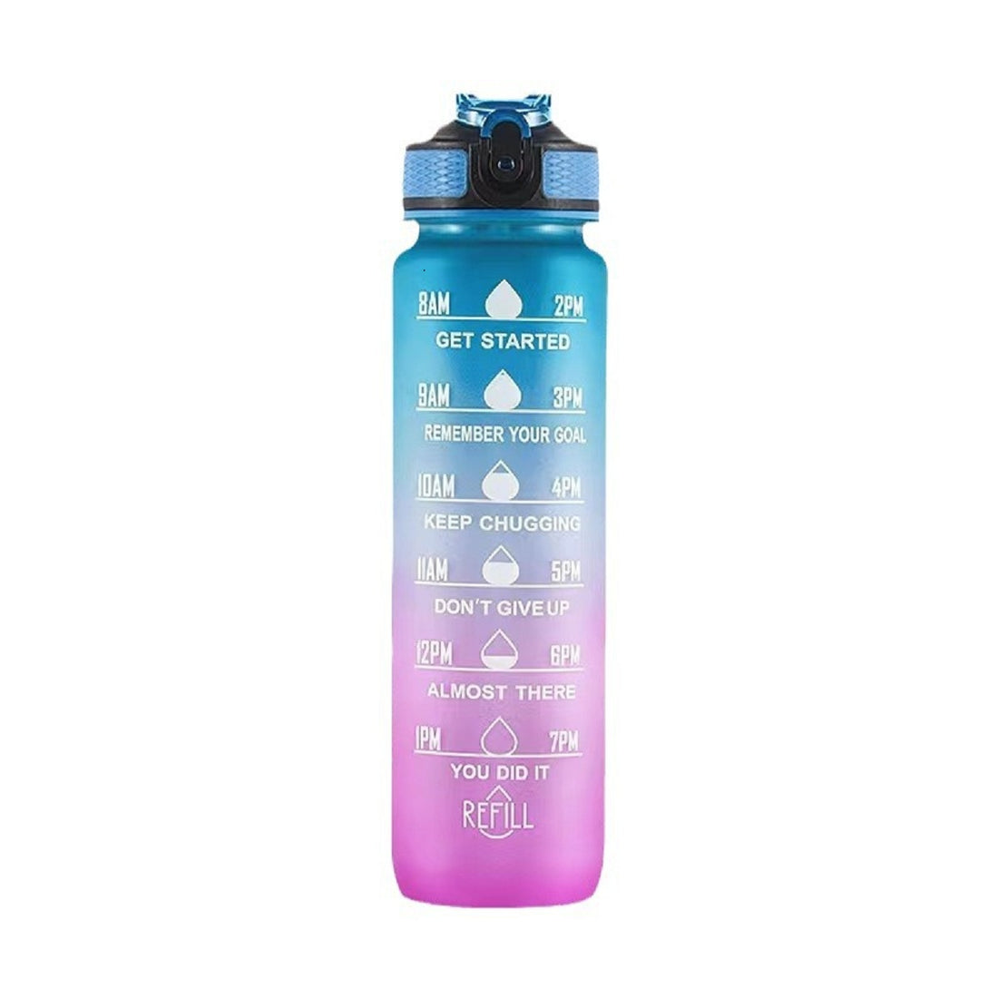 HUPSTL026 32Oz Gradient Color Tritan Water Bottle With Time Stamp