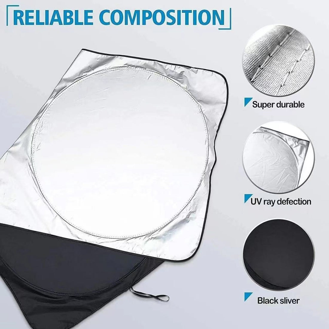 HUPSTL032 Foldable Windshield Sun Shade With Pouch