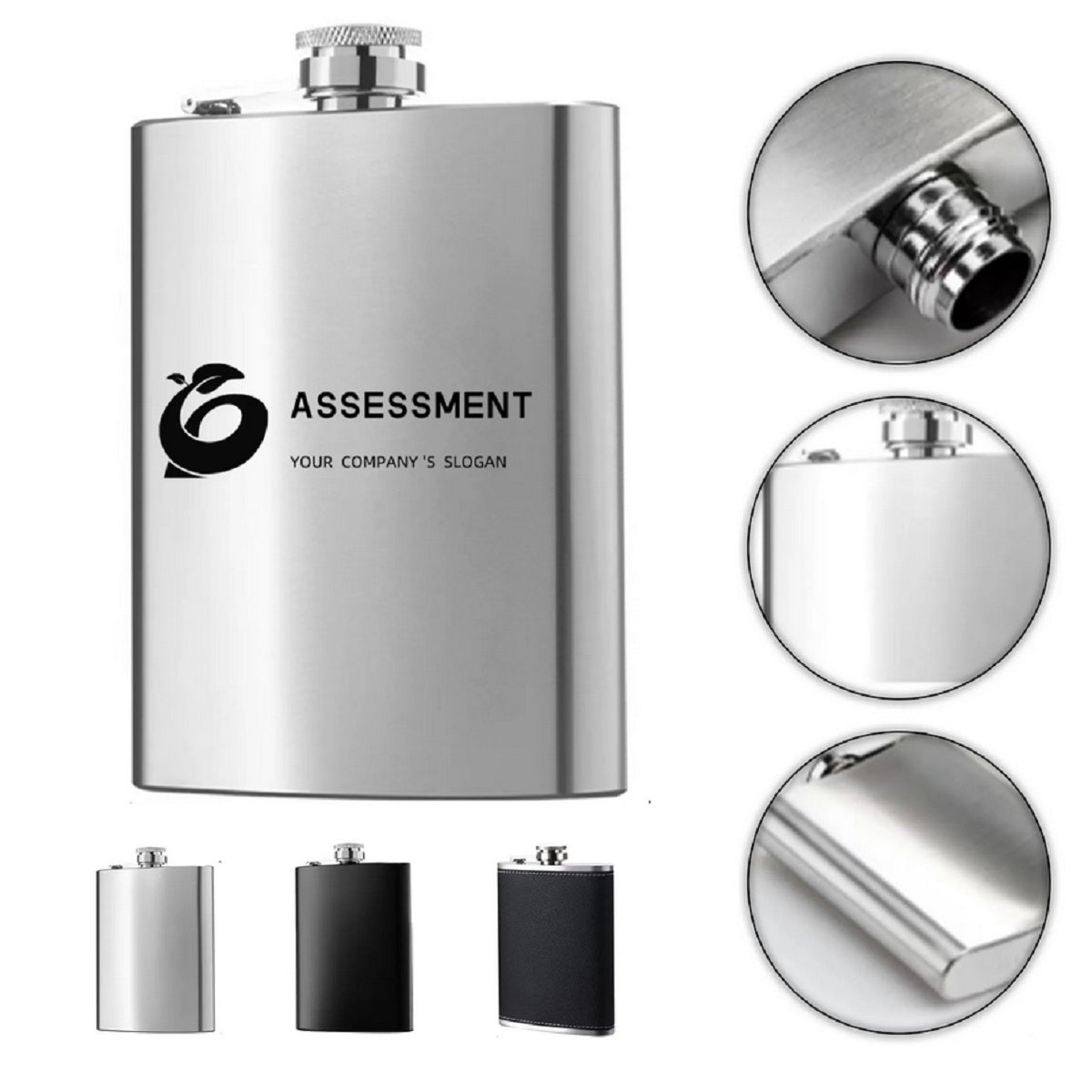 HUPSTL050 8 OZ. Stainless Steel Flask