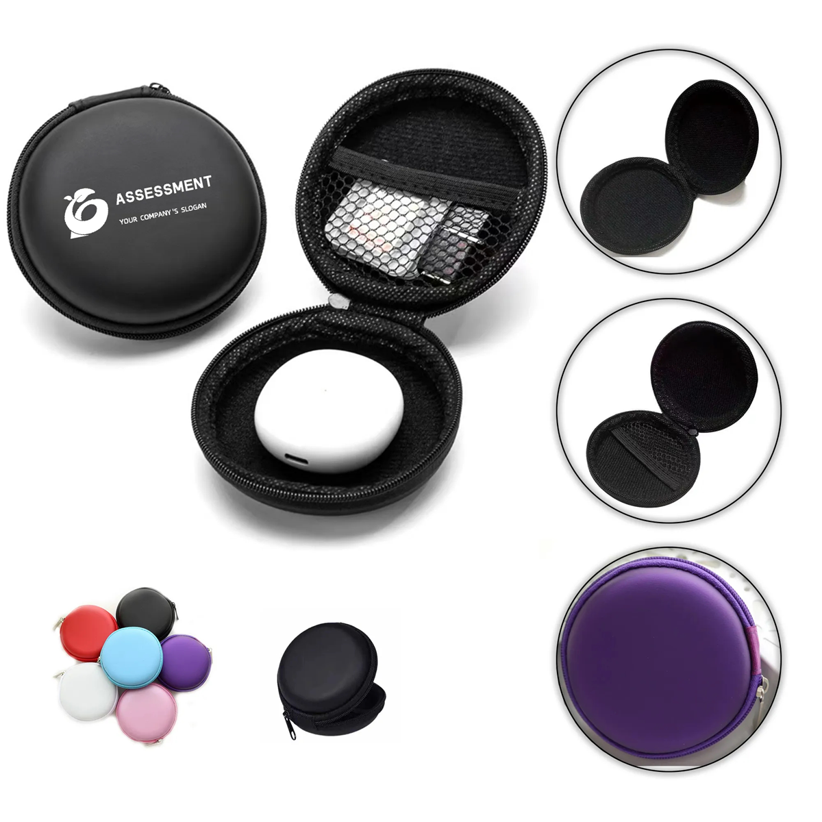 HUPSTL058 Eva Round Earphone Case &amp; Storage/Coins Purse