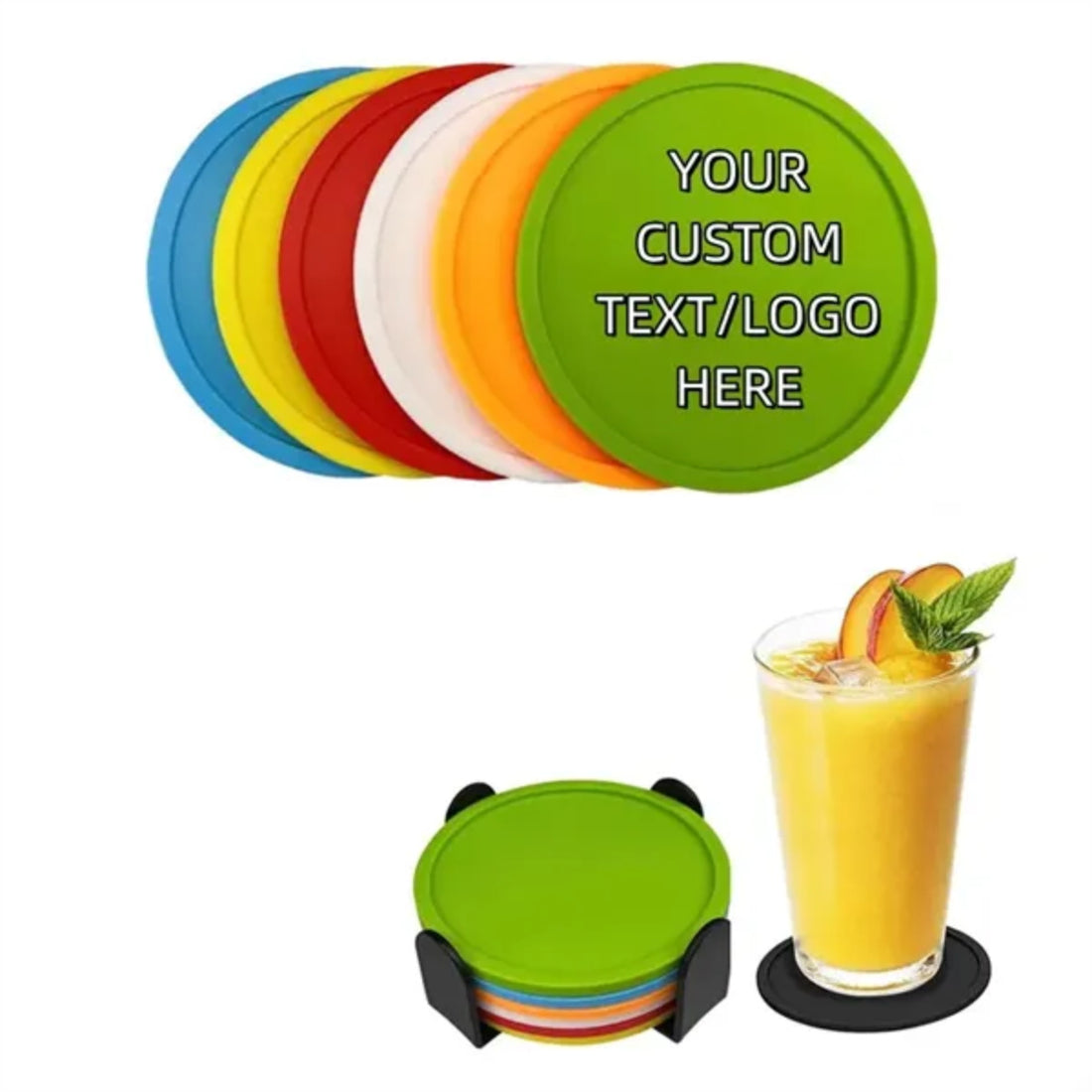 HUPSTL060 Custom Round Silicone Coaster