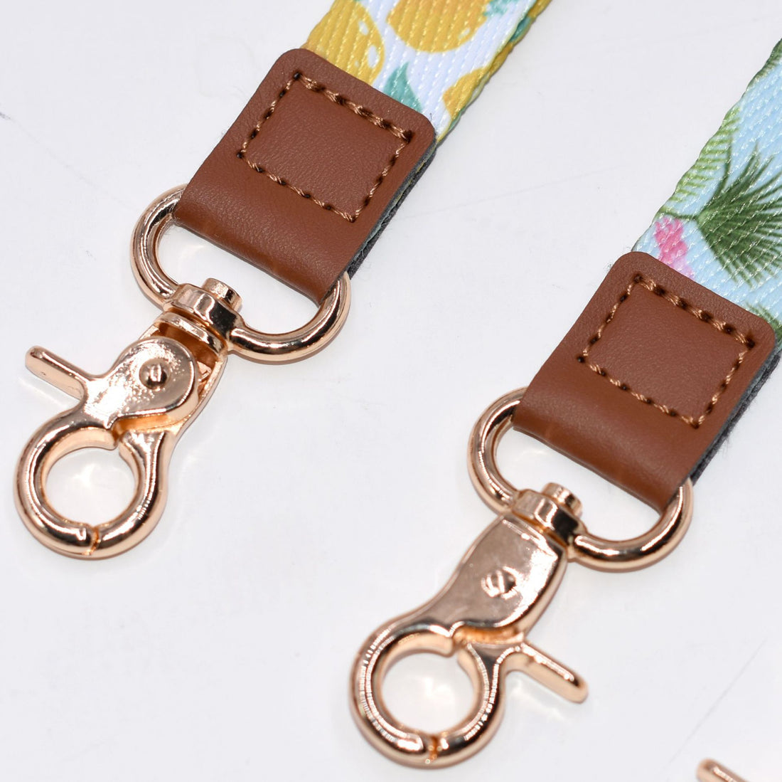 HUPSTL067 Full Color Leather Short Polyester Lanyard Keychain