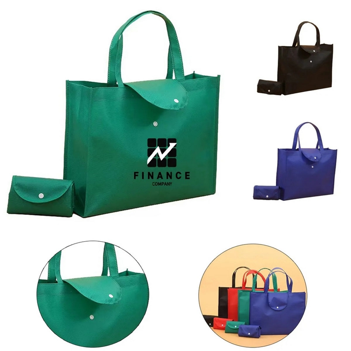 HUPSTL073 Folding Non-woven Tote Bags