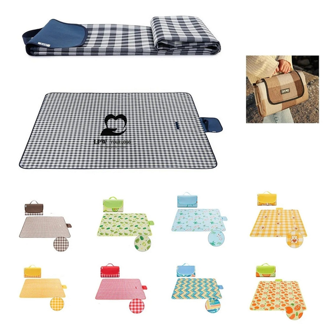 HUPSTL075 Roll-Up Picnic Blanket