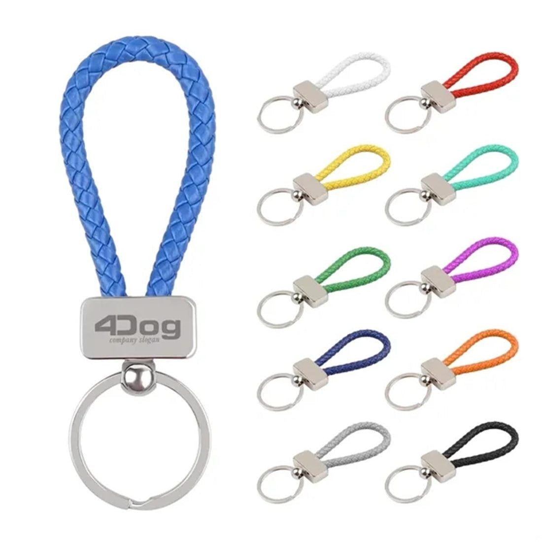 HUPSTL081 Braided PU Leather Keychain