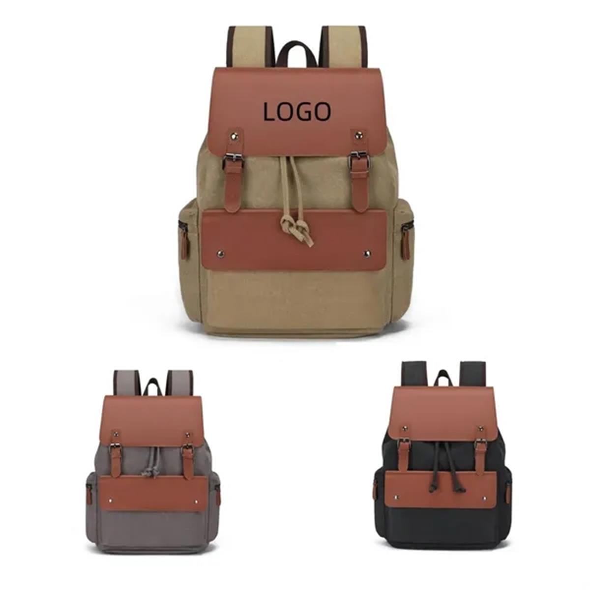 Outdoor Vintage Canvas Leather Backpack | HUPSTL083