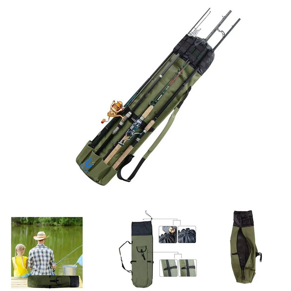HUPSTL095 Multi Pocket Fishing Rod Storage LUYA Bag