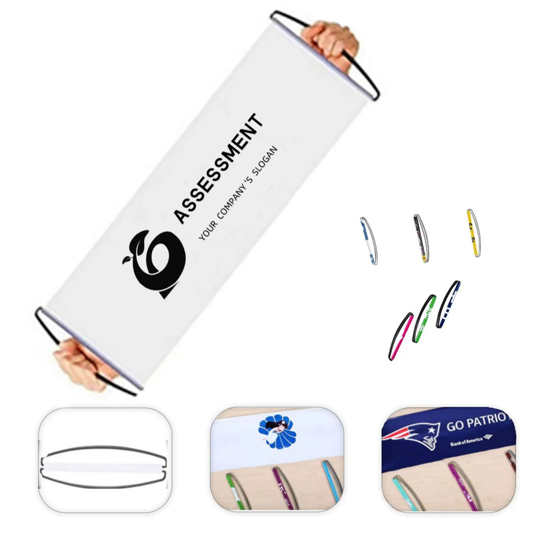 HUPSTL107 Retractable Banner Hand Flag