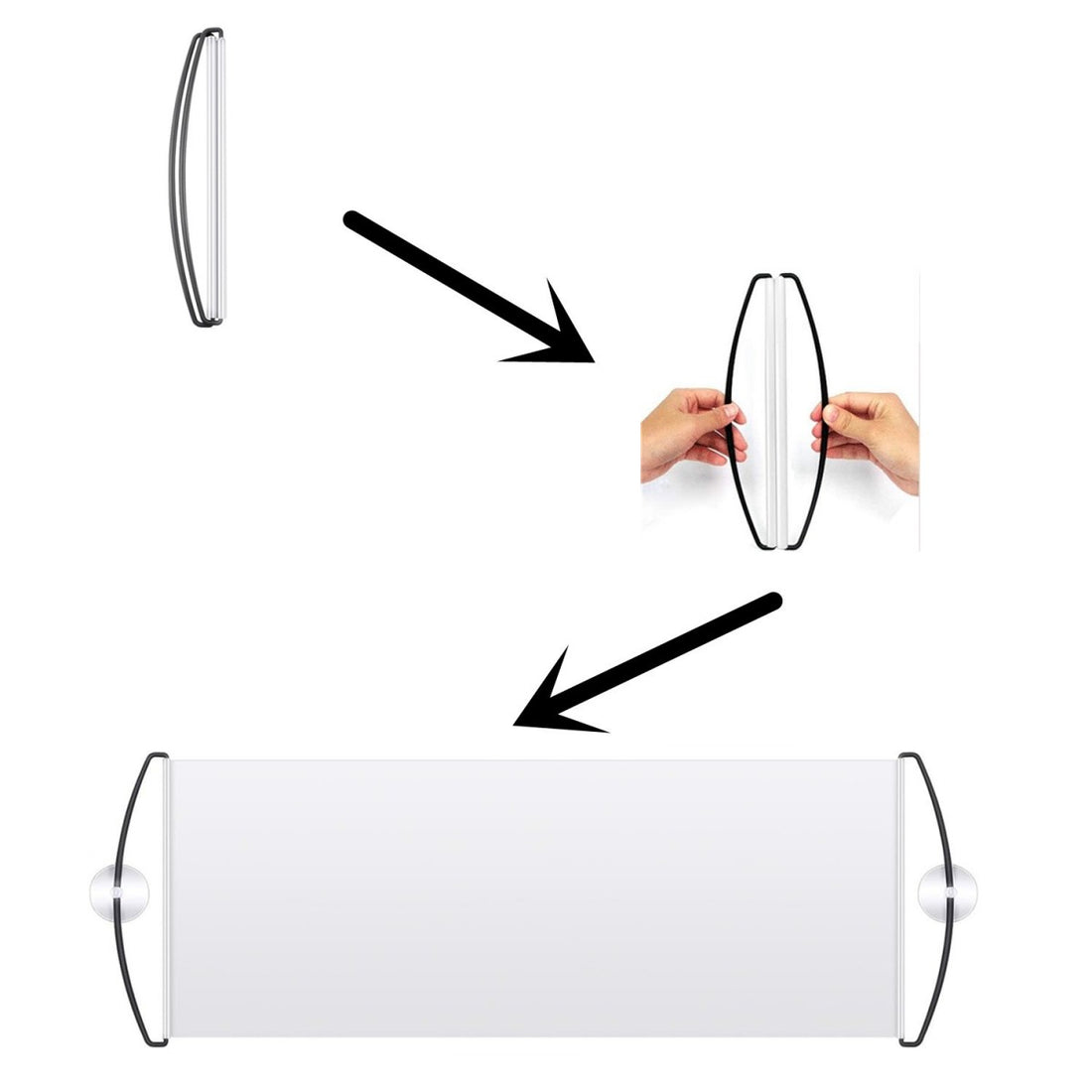 HUPSTL107 Retractable Banner Hand Flag
