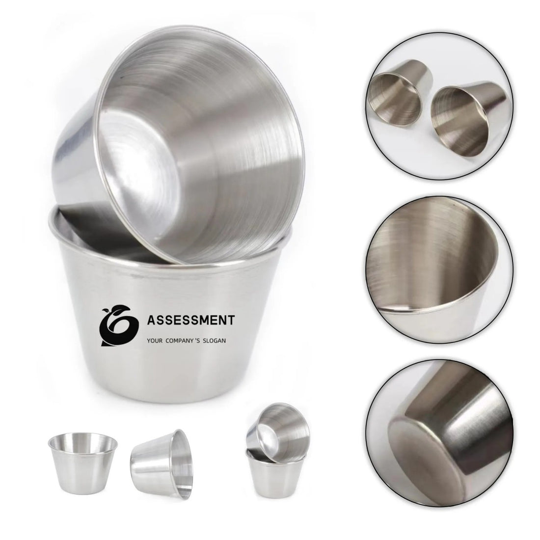 HUPSTL109 2.5 Oz. Metal Shot Glasses