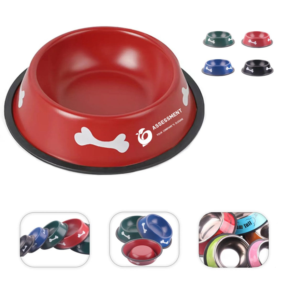 HUPSTL113 Stainless Steel Dog Bowls With Rubber Base