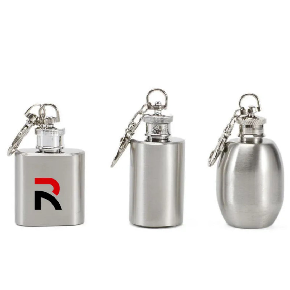 HUPSTL124 1Oz Stainless Steel Flask Bottle With Keychain