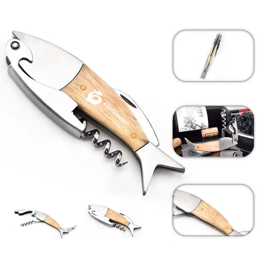 HUPSTL129 Lightwood Fish Corkscrew