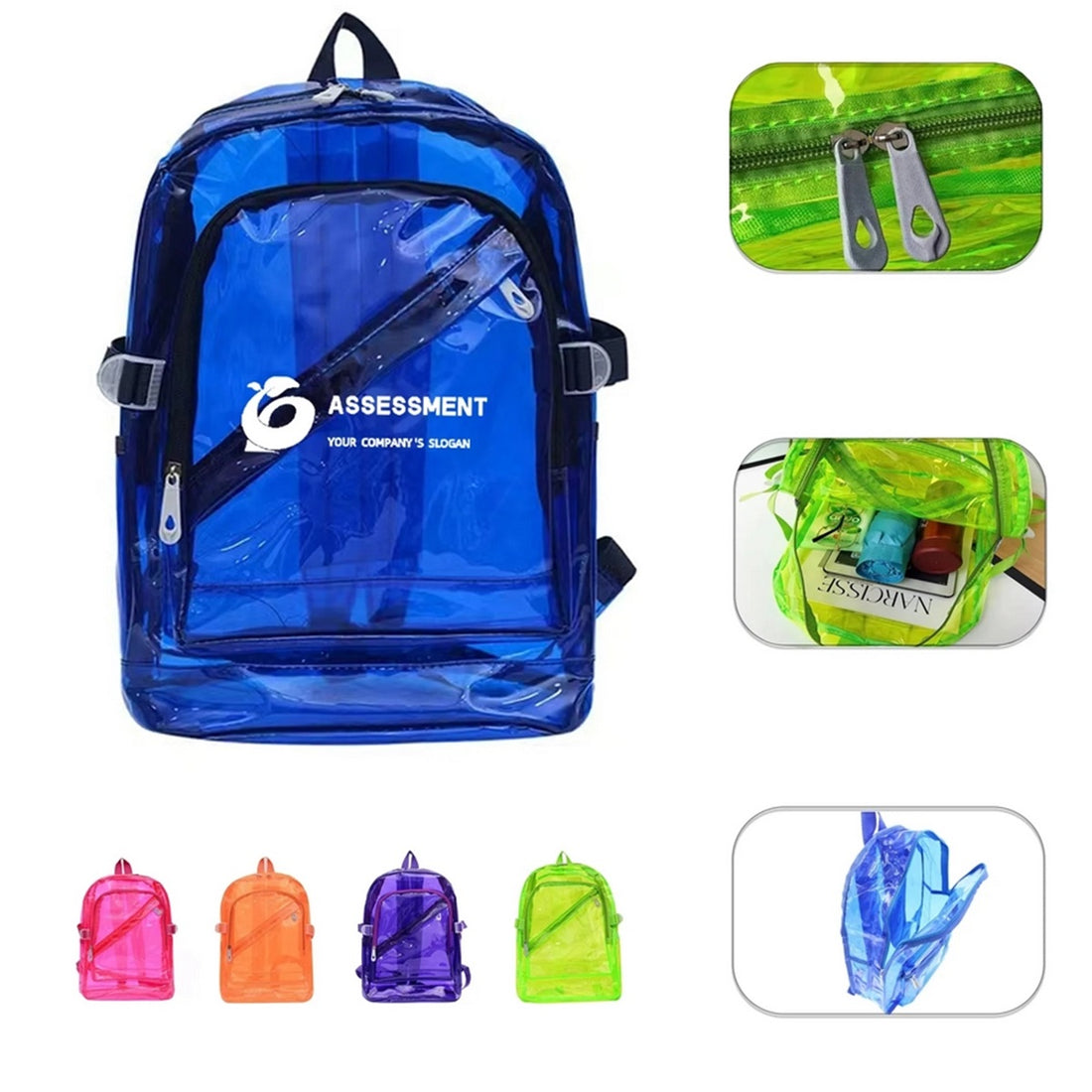 HUPSTL141 PVC Clear Plastic Daily Backpack