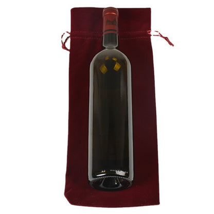 HUPSTL144 Burlap Wine Bottle Bags With Drawstring