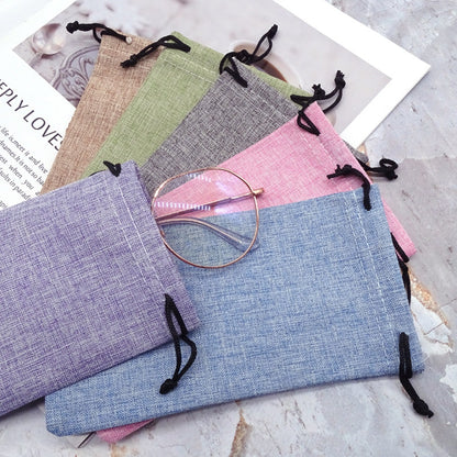 HUPSTL147 Linen Sunglass Drawstring Pouch