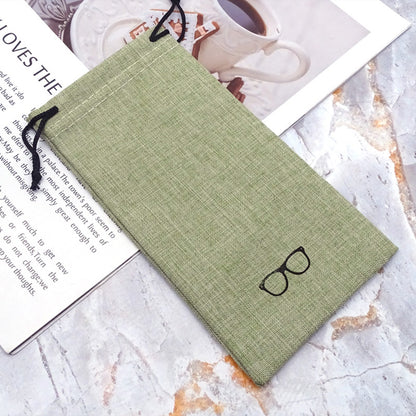 HUPSTL147 Linen Sunglass Drawstring Pouch