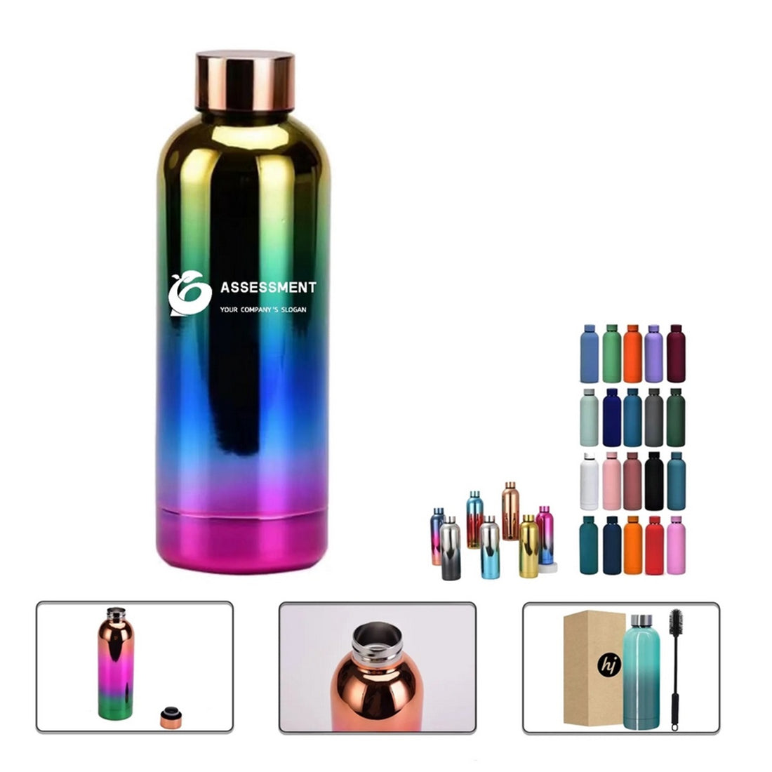 HUPSTL148 Small Mouth Straight Water Bottle