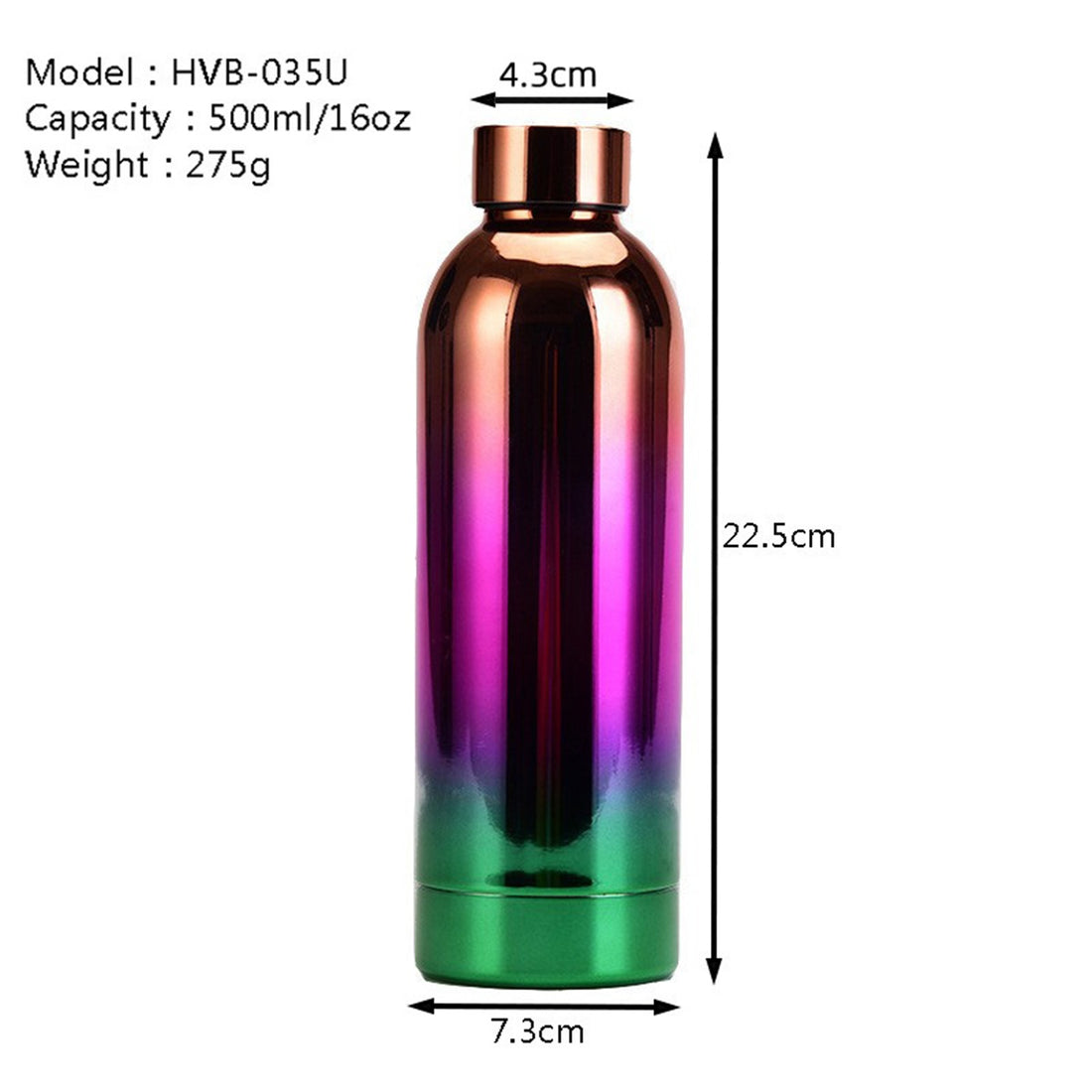 HUPSTL148 Small Mouth Straight Water Bottle