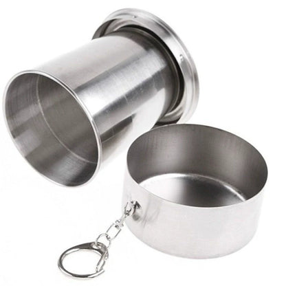HUPSTL165 2 Oz Stainless Steel Collapsible Shot Cup