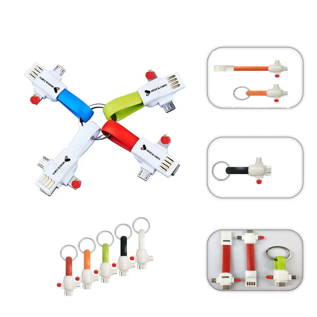 HUPSTL186 3-In-1 Keychain Charging Cable