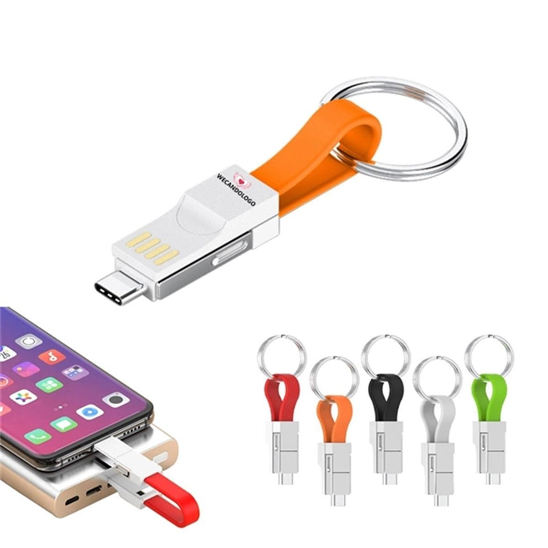 HUPSTL186 3-In-1 Keychain Charging Cable