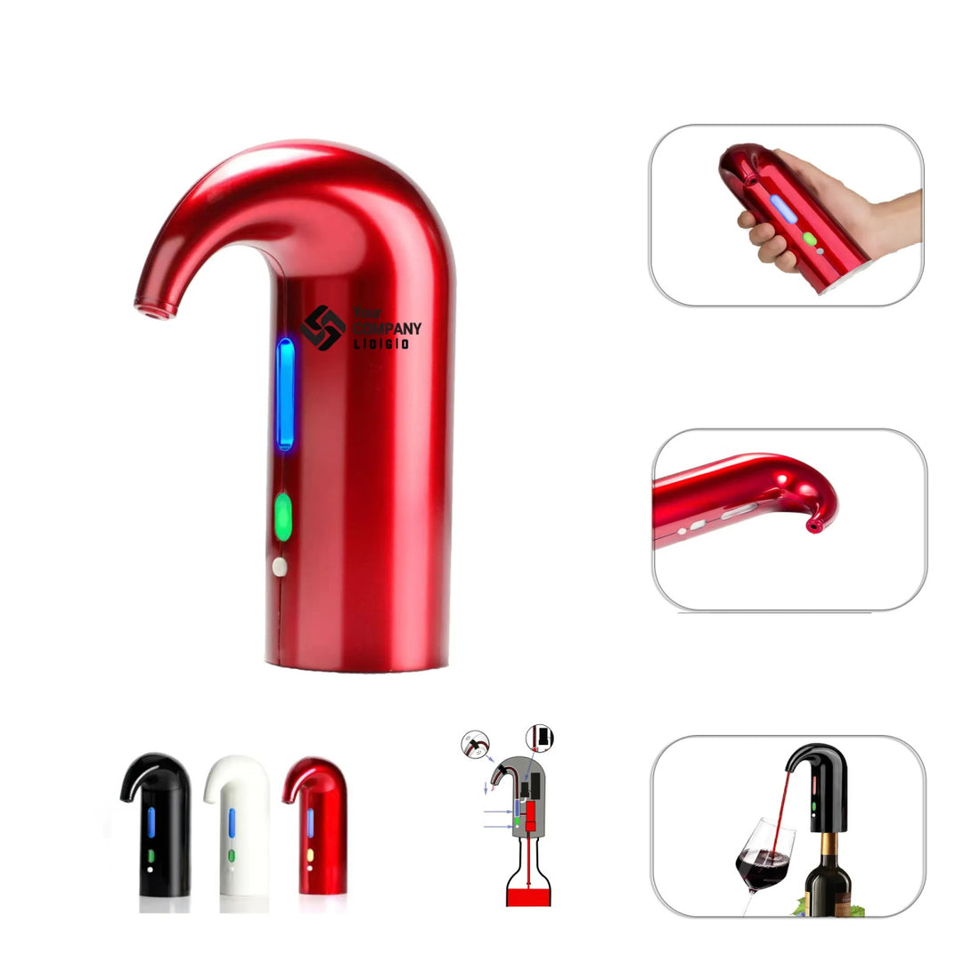 HUPSTL187 Usb Charging Electric Wine Aerator