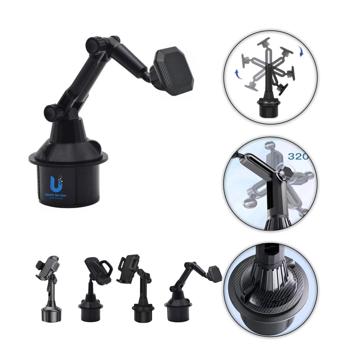 HUPSTL190 Hands-Free Stand Magnetic Mount Phone Holder For Car
