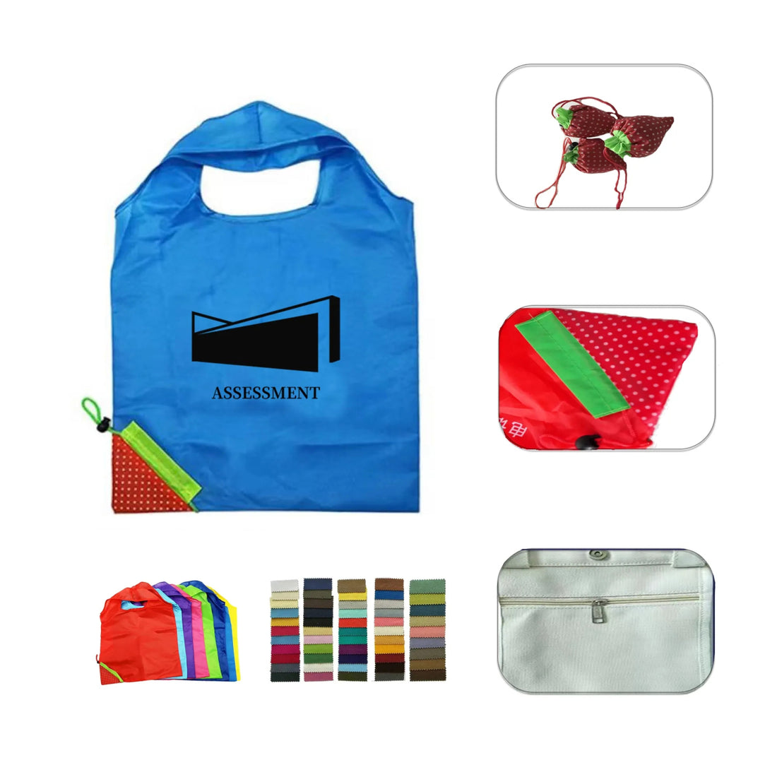 HUPSTL198 Foldable Polyester Grocery Tote Bag