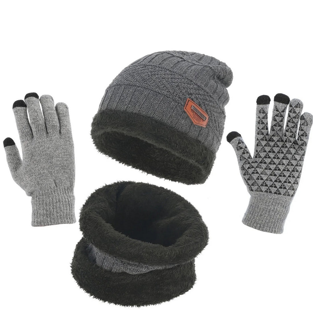 HUPSTL219 Knit Winter Hat Scarf Gloves Kit