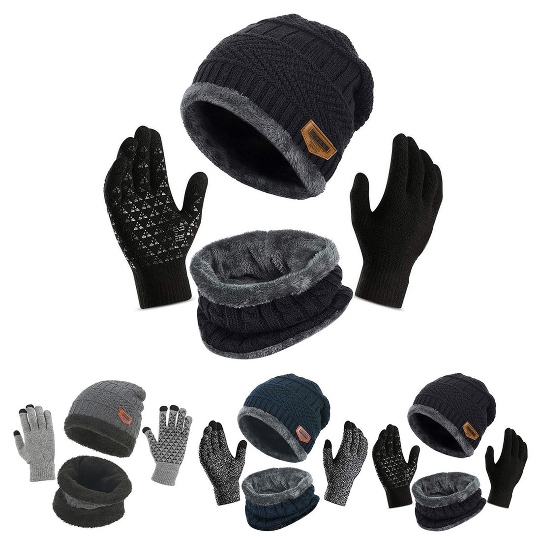 HUPSTL219 Knit Winter Hat Scarf Gloves Kit