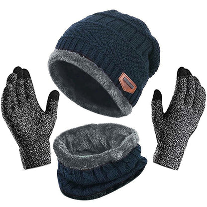 HUPSTL219 Knit Winter Hat Scarf Gloves Kit