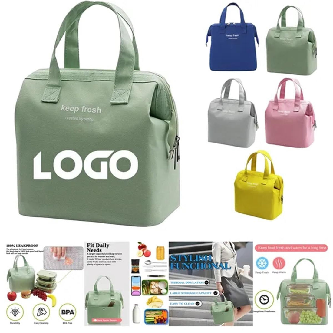 HUPSTL221 Oxford Cloth Bento Insulated Lunch Bag