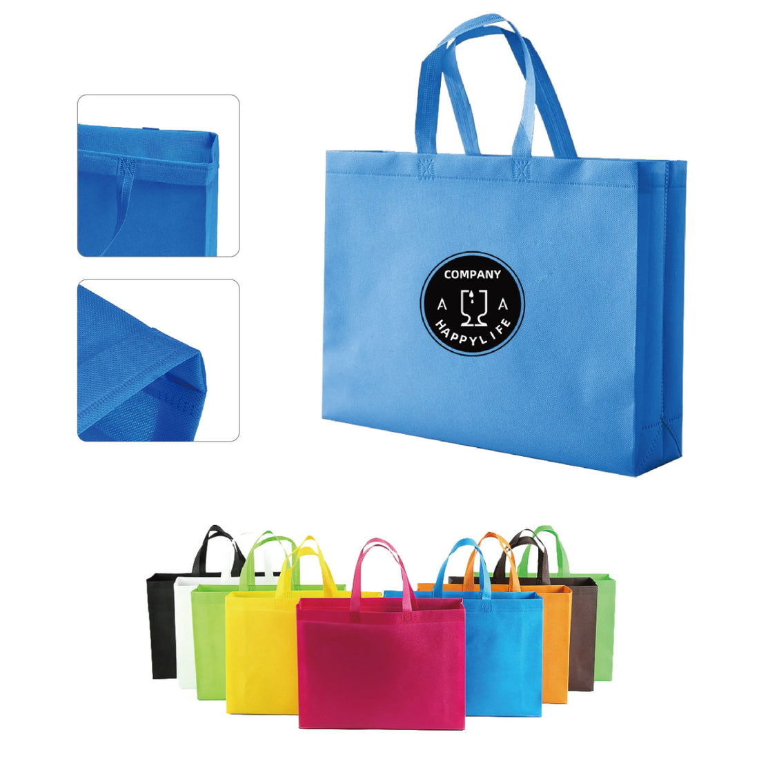 HUPSTL223 Non-Woven Shopper Tote Bag 15.7&quot;X11.8&quot;X4&quot;