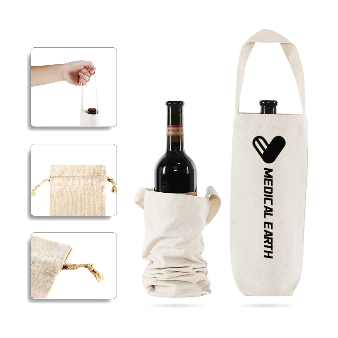 HUPSTL224 Single Bottle Canvas Bag